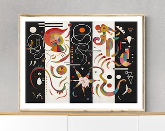 Kandinsky Striped Abstract Art Print: Expressionist Colorful Wall Decor
