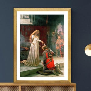 The Accolade by Edmund Blair Leighton, Fine Art Poster, Classical Wall Art, Figurative Artwork, Romantic Print, Royal Painting