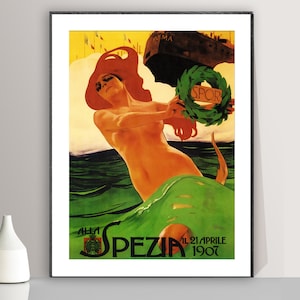 Alla Spezia il 21 Aprile 1907 by Leopoldo Metlicovitz, Vintage Print, Roma Poster, Italian Home Décor, Art Nouveau Print, Illustration Art