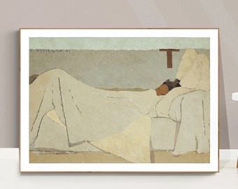 エドゥアール・ヴュイヤール「ベッドで」ファインアートプリント