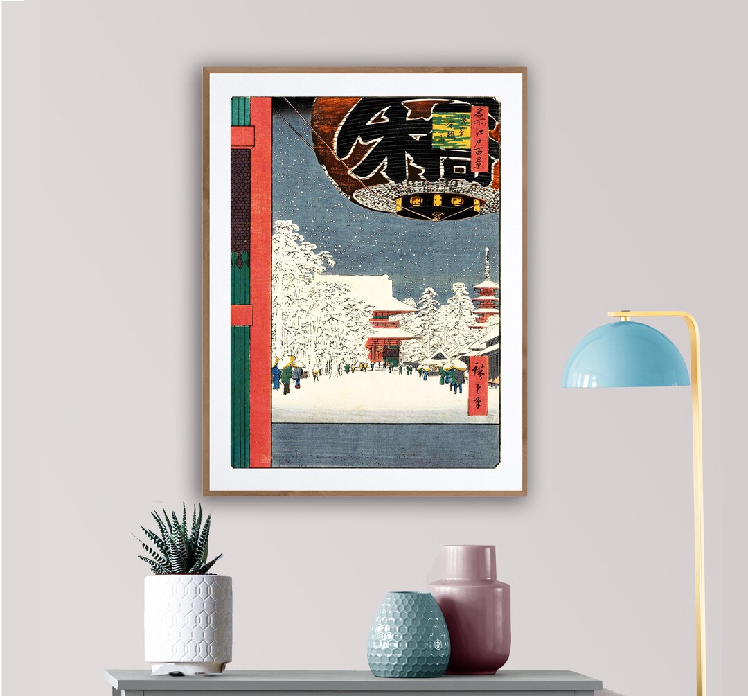 日本画 山と寺院の風景 金色フレーム 海外限定】 日本画 山と寺院の風景 絵画 金色フレーム 絵画 - 絵画