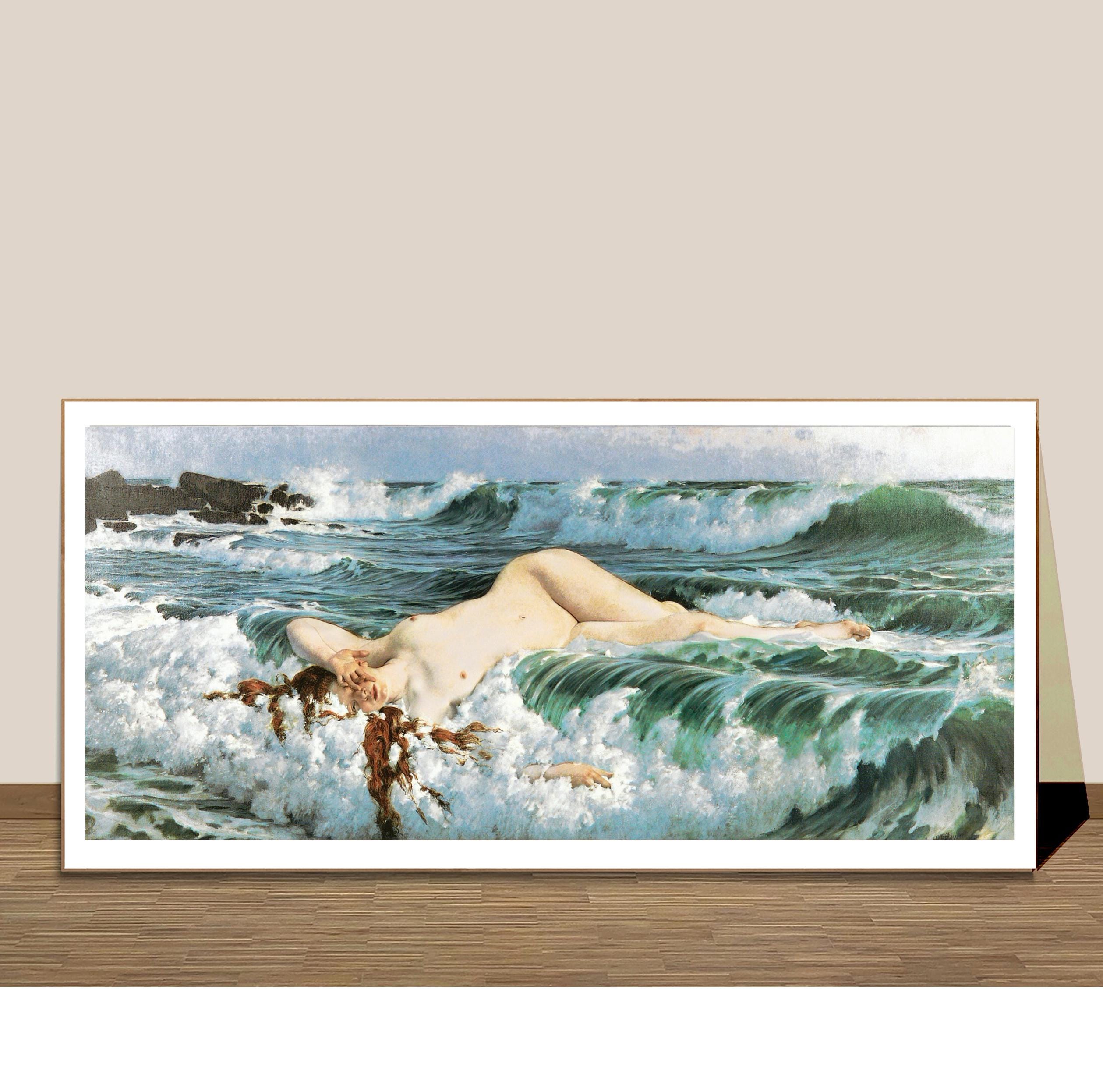 The Birth of Venus by Adolph Hiremy Hirschi Fine Art Print - Mythological Art / Gift Idea / Mythological Naked Woman Wall Decor