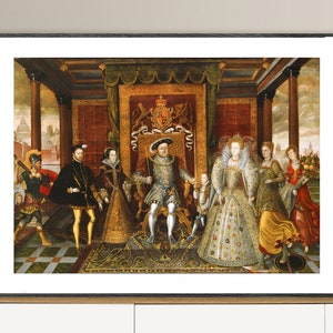 An Allegory of the Tudor Succession, The Family of King Henry VIII Fine Art Print - Poster Paper or Canvas Print / Gift Idea