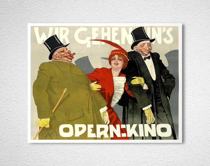 Opern:Kino Vintage Poster  - Poster Paper or Canvas Print / Gift Idea / Wall Decor