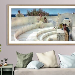 Pod dachem Blue Ionian Weather autorstwa Sir Lawrence Alma Tadema Fine Art Print - plakat na papierze lub wydruk na płótnie / pomysł na prezent