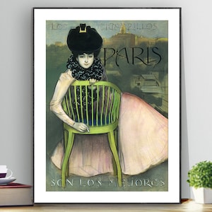 Los Cigarillos Paris  Vintage Poster by Ramon Casas Fine Art Print -  Poster Paper or Canvas Print / Gift Idea / Wall Decor