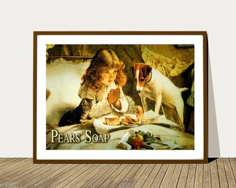 Pears' Soap Vintage Poster: Antique Advertisement Print