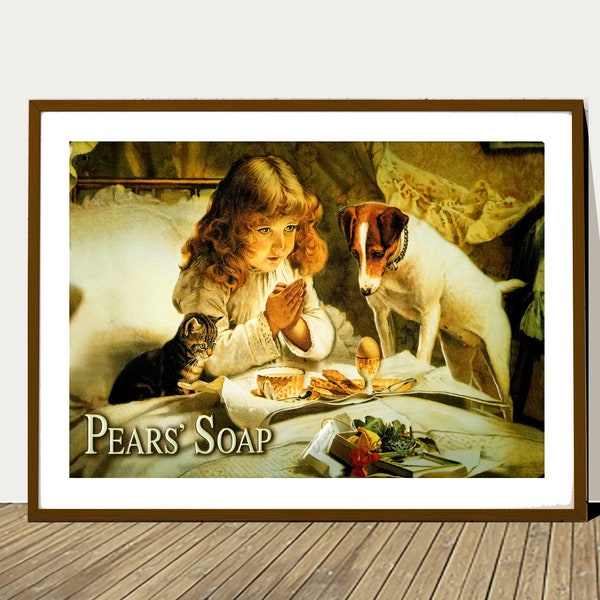 Pears' Soap Vintage Poster - Poster Paper or Canvas Print / Gift Idea /Wall Decor