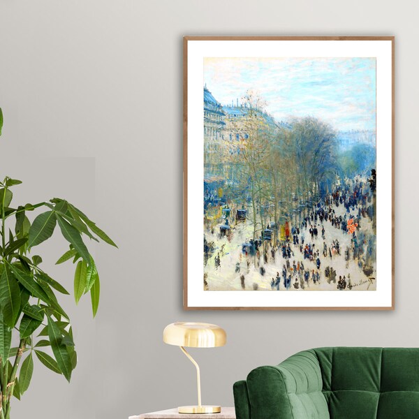 Boulevard des Capucines de Claude Monet, Fine Art Print, Cityscape Poster, Trees Wall Decor, Landscape Poster, Impressionist Artwork