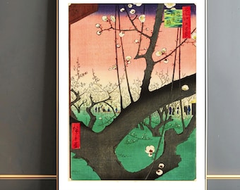 Plum Garden Ando Hiroshige Fine Art Print : Japanese Art, Ukiyo-e Wall Decor