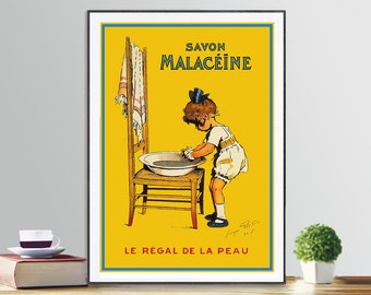 Savon Malaceine Vintage Poster - Poster Paper or Canvas Print / Gift Idea / Wall Decor
