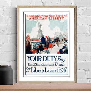 Ricorda il tuo primo brivido della libertà americana Poster vintage - Poster su carta o stampa su tela / Idea regalo / Decorazione murale