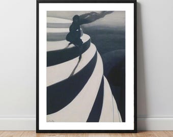 Vertigo Print, 1908 Artwork by Léon Spilliaert, Belgian Symbolist