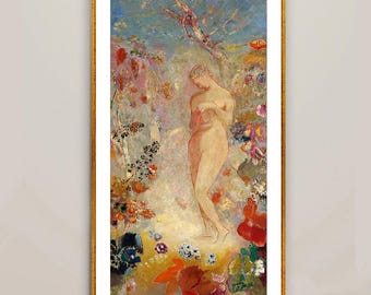 Pandora by Odilon Redon Fine Art Print - Mythological Art, Symbolist Painting, Wall Decor