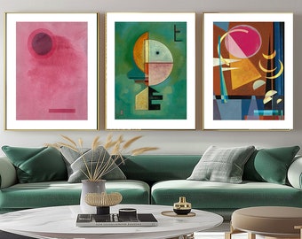 Conjunto de láminas de Wassily Kandinsky: Arte geométrico abstracto, decoración de pared moderna