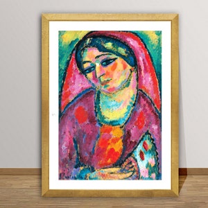 Red Veil di Alexej von Jawlensky Fine Art Print - Carta per poster o stampa su tela / Idea regalo / Decorazione da parete