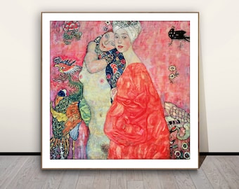 Friends I (the Sisters) by Gustav Klimt (1907) | Art Nouveau