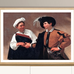 The Fortune Teller de Michelangelo Merisi da Caravaggio Fine Art Print - Papel de póster o impresión de lienzo / Idea de regalo