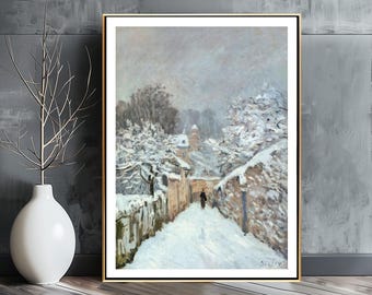 シスレー「ルーヴシエンヌの雪」版画：印象派の冬景色 - Etsy 日本