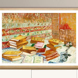 Impression d'art romans parisiens de Vincent Van Gogh - amoureux des livres, journées du livre, oeuvre d'art de la bibliothèque, décoration murale