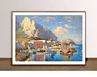 View of Capri by Konstantin Gorbatov Fine Art Print - Poster Paper or Canvas Print / Wall Decor