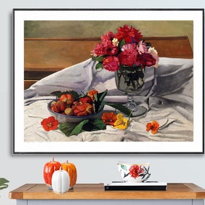 Fiori e fragole di Felix Vallotton Fine Art Print - Carta per poster o stampa su tela / Idea regalo / Decorazione da parete