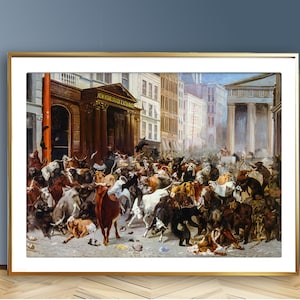 Wall Street Bulls and Bears by William Holbrook Beard Fine Art Print - Finance Print / Gift Idea / Wall Decor