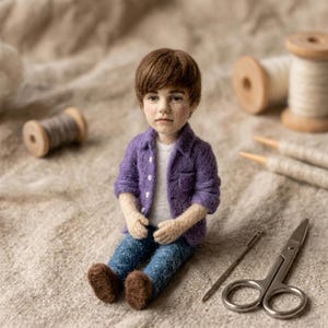Mini kit per infeltrimento ad ago per bambini, ideale per principianti / Materiali in lana + guida passo passo, progetto fai da te, hobby rilassante, regalo per lei, regalo di compleanno