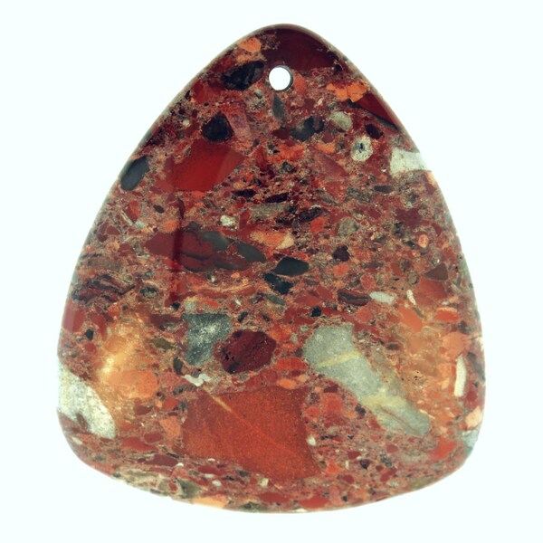 Excellent Pattern 44x39x7 mm Double Sided Red Jasper Pendant Bead J-B414