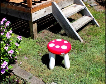 Mushroom Stool Mammut Stool Cover - Padded Toadstool Theme COVER //  Ikea Kids Stool Cover// Themed Cover - Red and White COVER ONLY