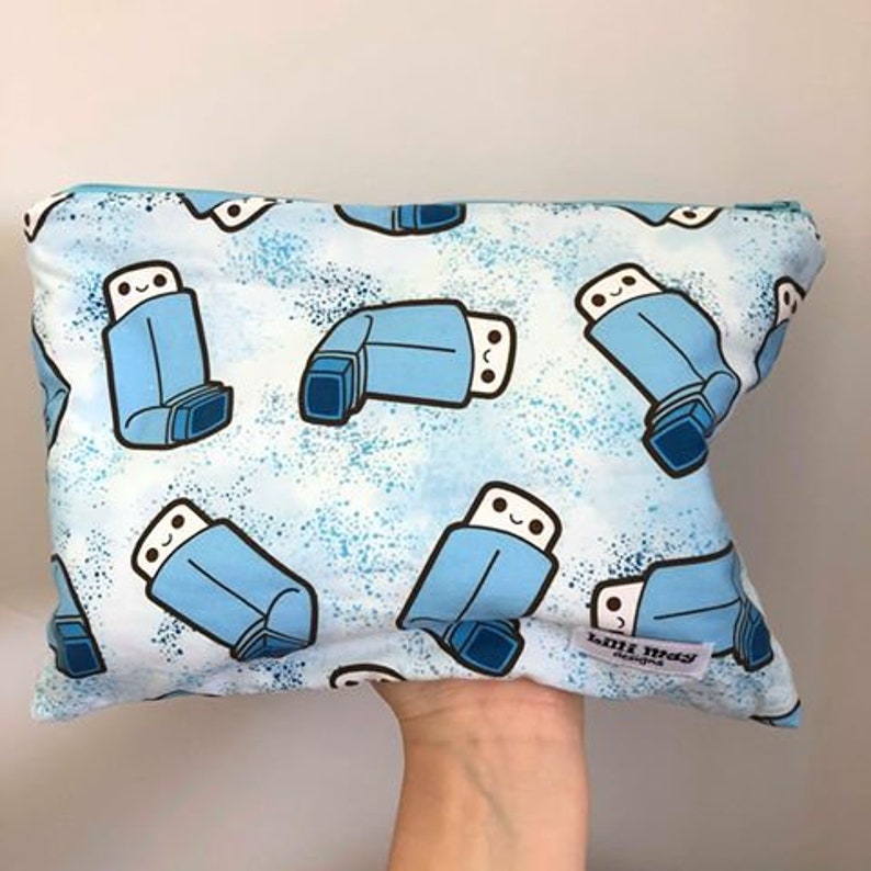 Asthma Storage Bag // Inhaler & Spacer Storage Zippered PADDED Etsy