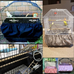 Bird Cage Tidy Cage Seed Catcher Guard Pile Fabric Blue XL 180cm 200cm Budgie 