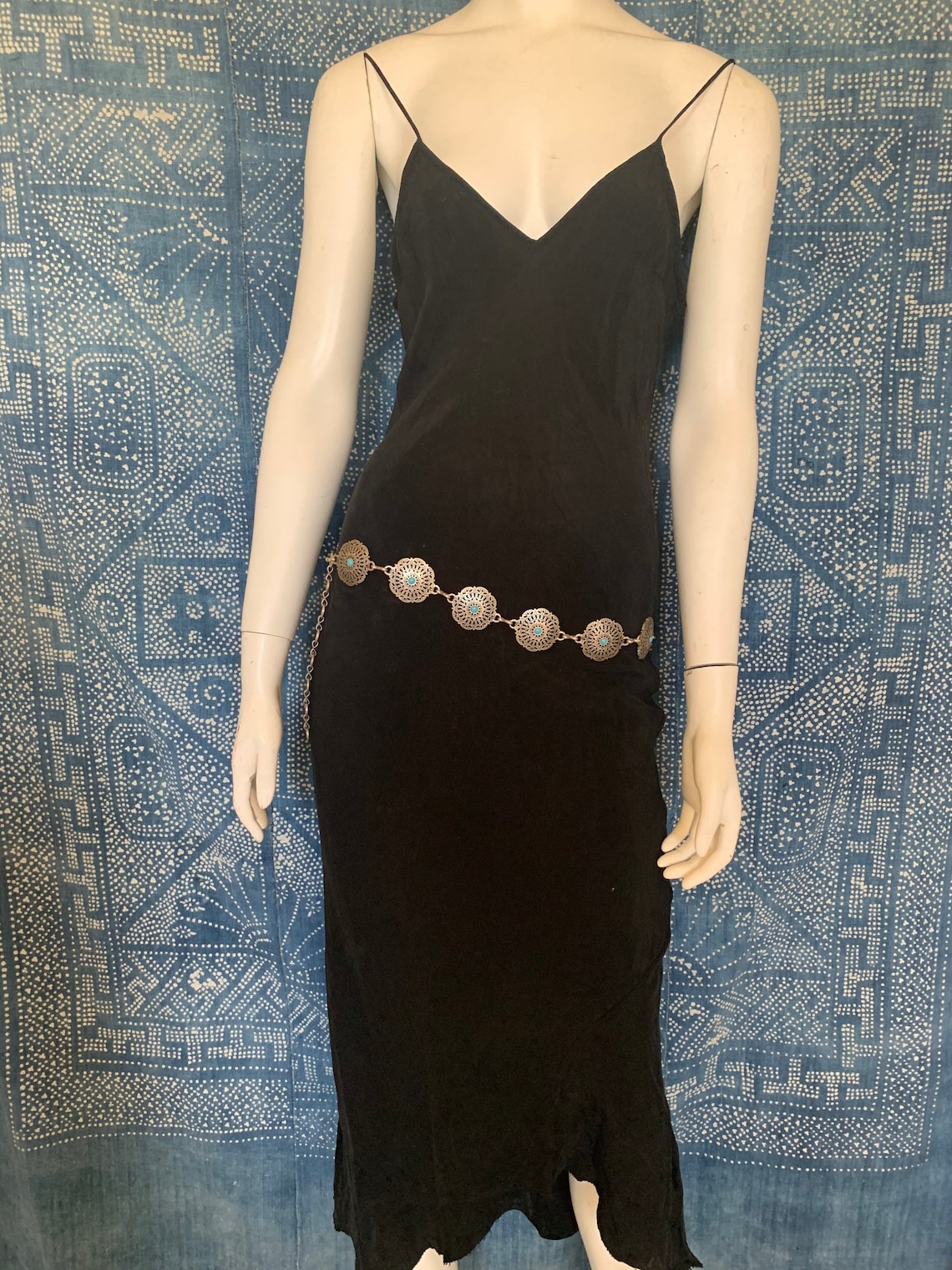 1980s Silver & Turquoise Chain Belt Coachella Etsy Sweden