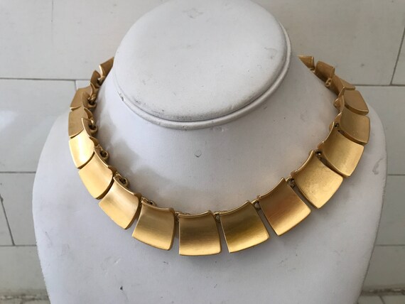 Vintage Anne Klein Brushed  Gold Toned Cleopatra … - image 3