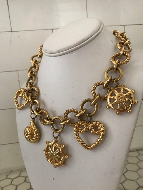 Vintage Nina Ricci Gold Plated Nautical Chain Lin… - image 3