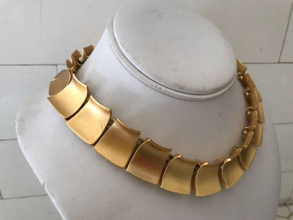 Vintage Anne Klein Brushed  Gold Toned Cleopatra … - image 2