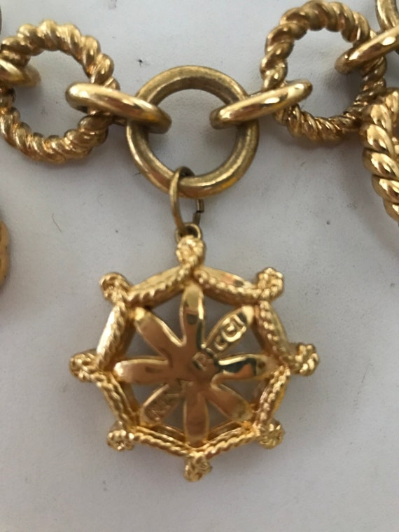 Vintage Nina Ricci Gold Plated Nautical Chain Lin… - image 2