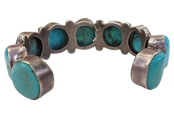 Turquoise & Sterling Silver Cuff - image 5