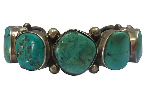 Turquoise & Sterling Silver Cuff - image 1