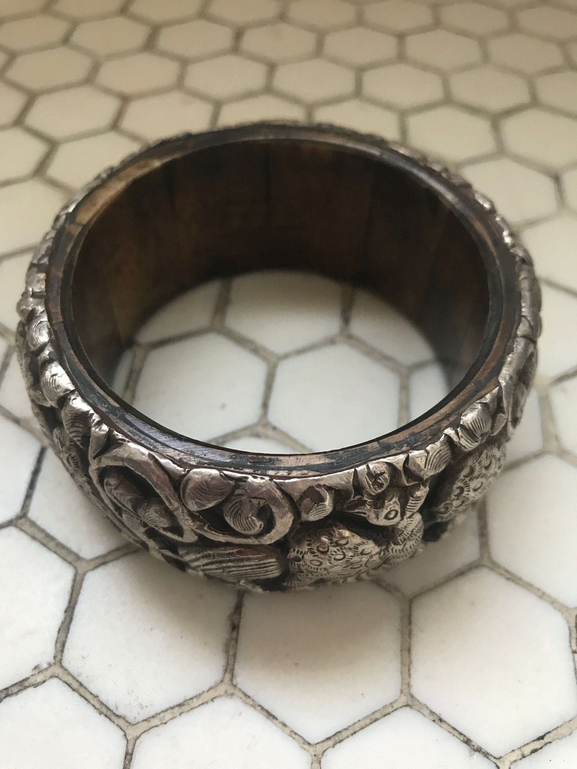 Bone & Silver Mystical Phoenix Bird Bangle Bracelet - Etsy Israel