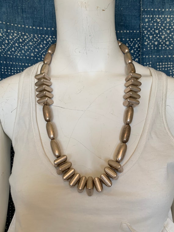 Modernist Silver Vintage Tribal Necklace