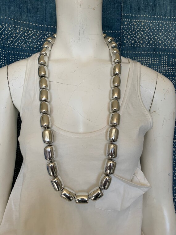 Kenneth J Lane Modernist Silver Vintage Necklace