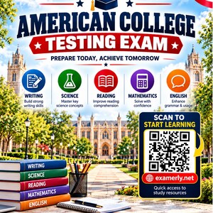 ACT Exam Prep Study Guide | Math English Reading Science Writing Practice | U.S. College Admission Test Preparation