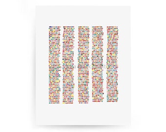 CEP290, Amino Acid Sequence, Amino Acids, genome, genetics, science, science art, biology, biology art, science gift, watercolor, print, art