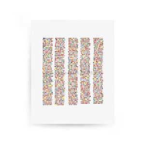 CEP290, Amino Acid Sequence, Amino Acids, genome, genetics, science, science art, biology, biology art, science gift, watercolor, print, art