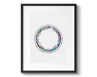 Plasmid 29, Science art, science, genetics, watercolor print, art print, science print, biology art, dna, geekery, watercolors paintings