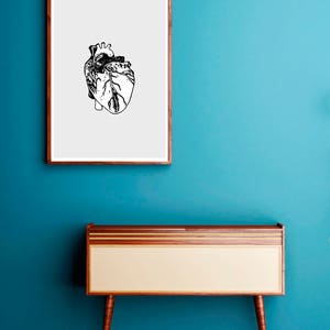 Anatomical Heart, Heart, Wall art, art, art prints, anatomical heart print, anatomical art, heart art, heart print, medical art, science art