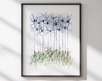 Neurona 2, Neuronas, Neurología, Impresión artística, Impresión de neuronas, Ciencia, Decoración científica, Arte científico, Neurología, Regalo científico, Impresión médica,