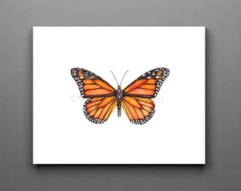 Monarch, monarch print, monarch art, butterfly print, butterfly painting, monarch, watercolor butterfly, nursery art, art print, watercolor