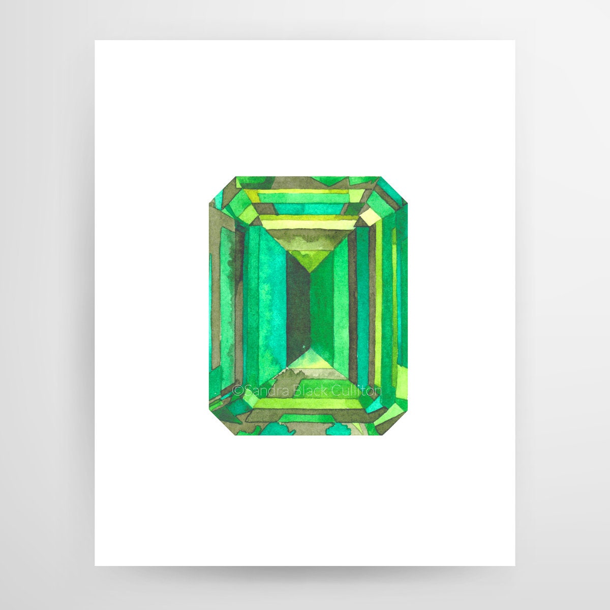 Gem No. 11, Gem Print, Gemstone Art, Watercolor Gem, Diamond Print, Art  Print, Watercolor Diamond, Diamond Art 